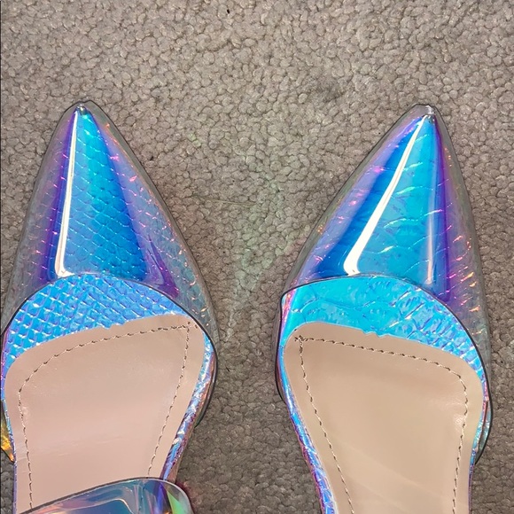 Unicorn Gloss PVC Anklet Spike Heels NEW 5.5-10 - Picture 12 of 13